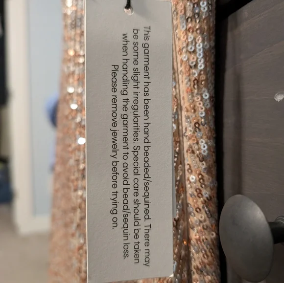 Calvin Klein Shimmering Gold Sequin Midi Dress - Picture 3 of 9